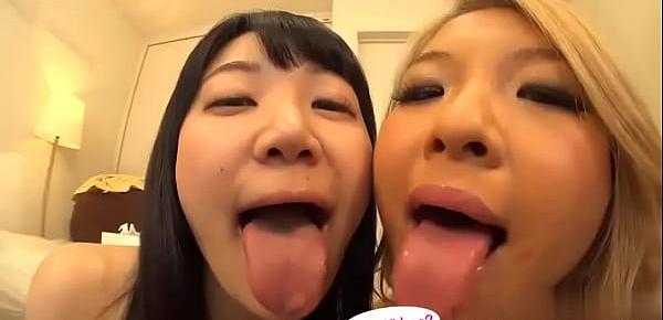  Japanese Asian Tongue Spit Face Nose Licking Sucking Kissing Handjob Fetish - More at fetish-master.net